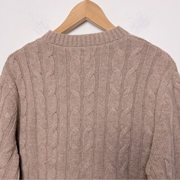 NEXT UK Cable Knit Sweater Wool Blend Neutral Tan Contemporary M - Picture 12 of 14